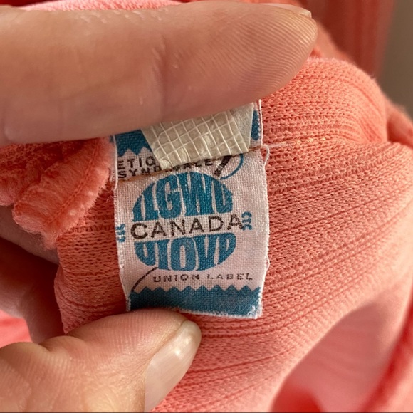 VINTAGE 1970s Algo-Ettes Petite Collection, Bubblegum Pink Dress, Mock Neck - Picture 3 of 13